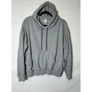 H&M Basics Classic Athletic Gray Pullover Hoodie with Kangaroo Pockets SZ M